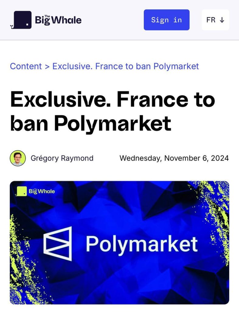 Fransa Polymarket platformasını qadağan edir