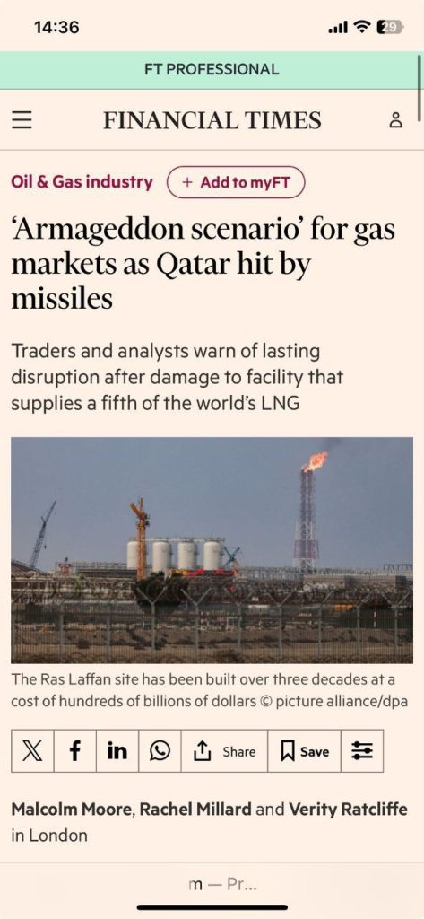 Qatar Gas: 26 milyard dollarlıq obyektdə 20 milyard dollar zərər