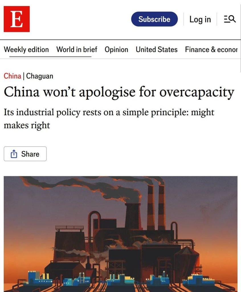 “The Economist” jurnalı Çindən Qərb üzərindəki iqtisadi üstünlüyünə görə “üzr istəməsi”ni tələb edir.